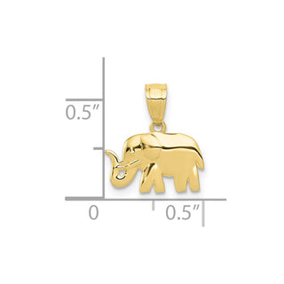 10K Yellow Gold Polished Elephant Pendant