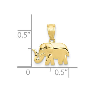 10K Yellow Gold Polished Elephant Pendant