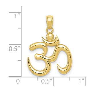 10K Yellow Gold Polished Om Symbol Pendant 10K6148