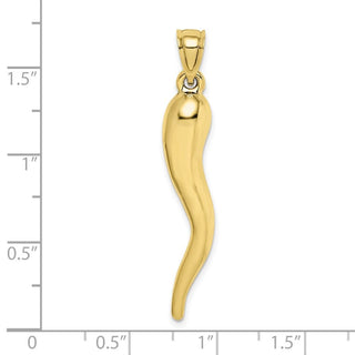 10K Yellow Gold Hollow Italian Horn Pendant 10K6388