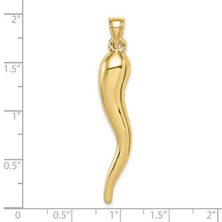 10k Yellow Gold Hollow Italian Horn Pendant