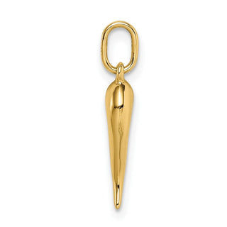 10K Yellow Gold Hollow Italian Horn Pendant 10K6390