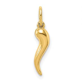 10K Yellow Gold Hollow Italian Horn Pendant 10K6390