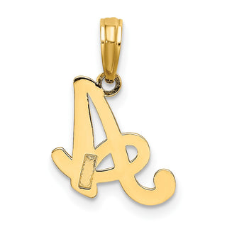 10k Yellow Gold Polished A Script Initial Pendant