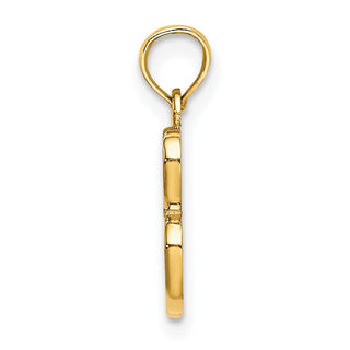 10k Yellow Gold Polished B Script Initial Pendant