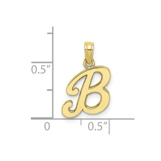 10k Yellow Gold Polished B Script Initial Pendant