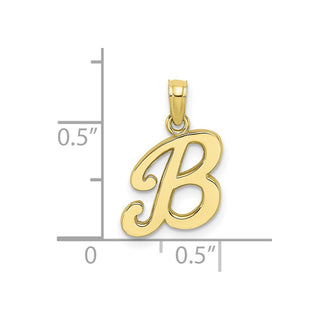 10k Yellow Gold Polished B Script Initial Pendant