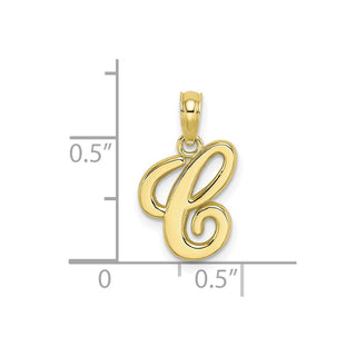 10k Yellow Gold Polished C Script Initial Pendant
