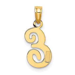 10k Yellow Gold Polished E Script Initial Pendant