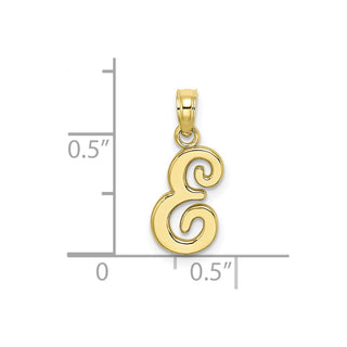 10k Yellow Gold Polished E Script Initial Pendant