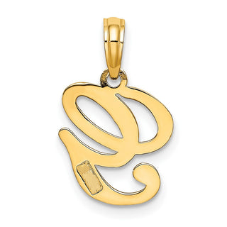 10k Yellow Gold Polished G Script Initial Pendant