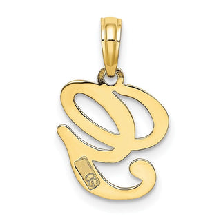 10k Yellow Gold Polished G Script Initial Pendant