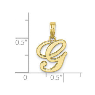 10k Yellow Gold Polished G Script Initial Charm