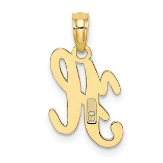 10k Yellow Gold Polished H Script Initial Pendant