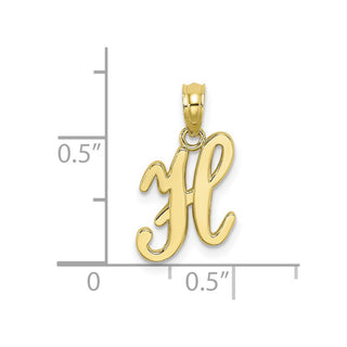 10k Yellow Gold Polished H Script Initial Charm