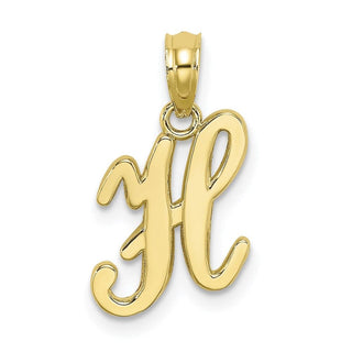 10k Yellow Gold Polished H Script Initial Pendant
