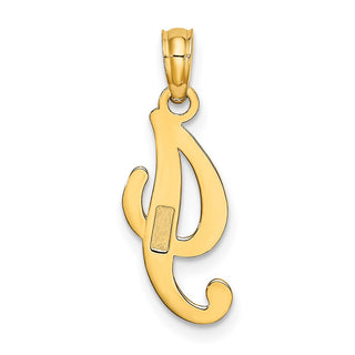 10k Yellow Gold Polished I Script Initial Pendant