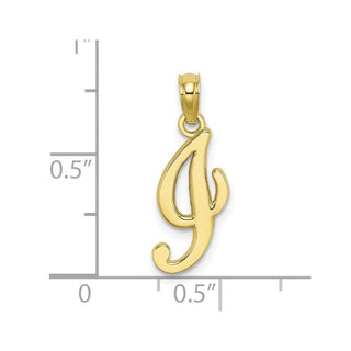 10k Yellow Gold Polished I Script Initial Pendant