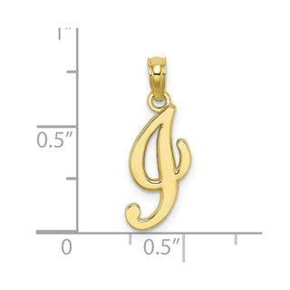 10k Yellow Gold Polished I Script Initial Charm