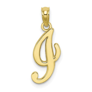 10k Yellow Gold Polished I Script Initial Pendant