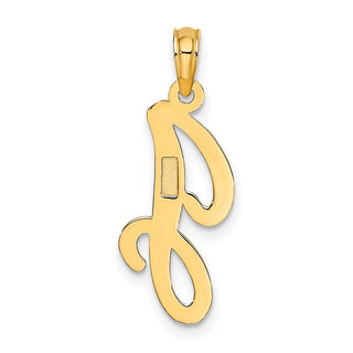 10k Yellow Gold Polished J Script Initial Pendant