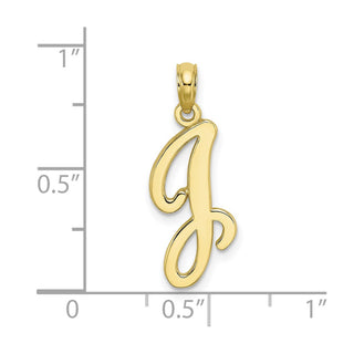 10k Yellow Gold Polished J Script Initial Pendant