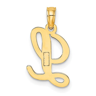 10k Yellow Gold Polished L Script Initial Pendant