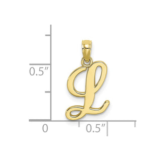 10k Yellow Gold Polished L Script Initial Pendant
