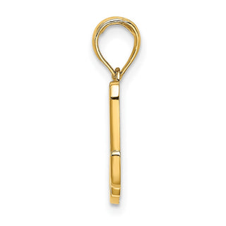 10k Yellow Gold Polished M Script Initial Pendant