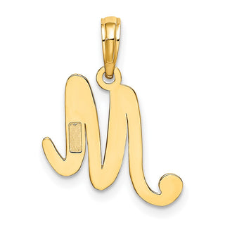 10k Yellow Gold Polished M Script Initial Charm