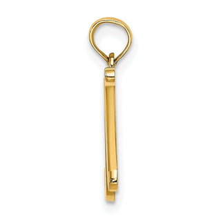 10k Yellow Gold Polished N Script Initial Charm