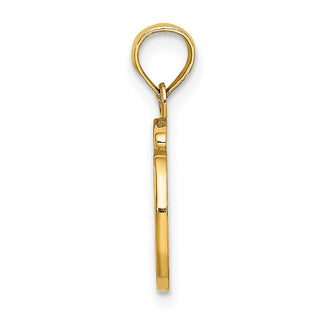10k Yellow Gold Polished O Script Initial Pendant