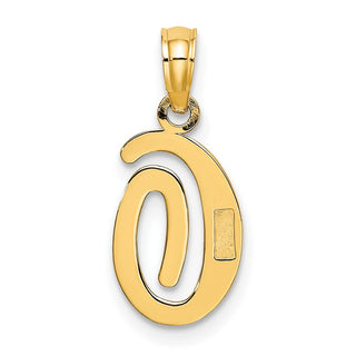 10k Yellow Gold Polished O Script Initial Pendant