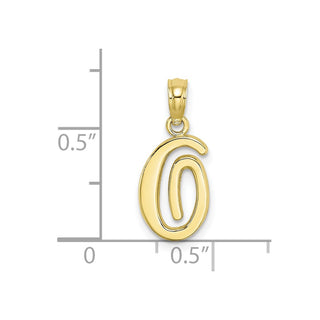 10k Yellow Gold Polished O Script Initial Pendant
