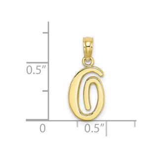 10k Yellow Gold Polished O Script Initial Pendant