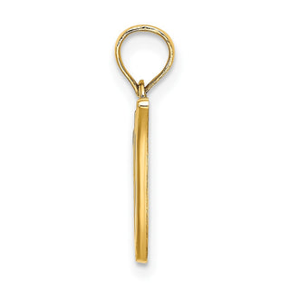 10k Yellow Gold Polished V Script Initial Charm