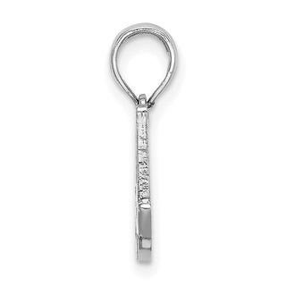 10k White Gold Polished A Script Initial Pendant