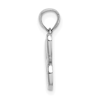 10k White Gold Polished C Script Initial Pendant