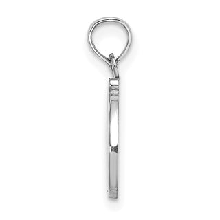 10k White Gold Polished D Script Initial Pendant
