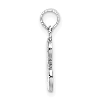 10k White Gold Polished E Script Initial Pendant