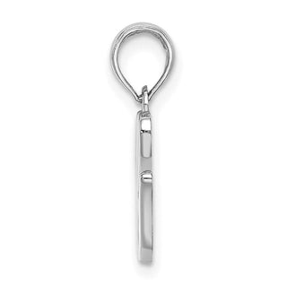 10k White Gold Polished G Script Initial Pendant