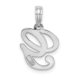 10k White Gold Polished G Script Initial Pendant