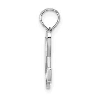 10k White Gold Polished H Script Initial Pendant