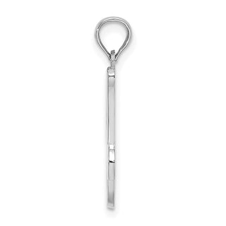 10k White Gold Polished J Script Initial Pendant