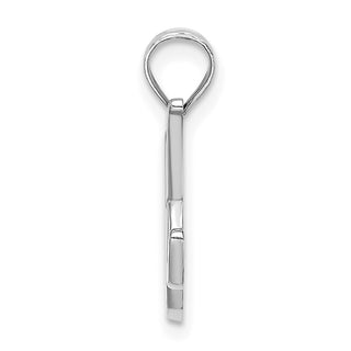 10k White Gold Polished K Script Initial Pendant