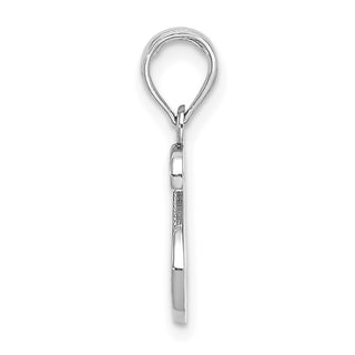 10k White Gold Polished S Script Initial Pendant