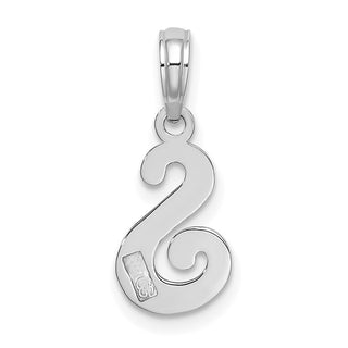 10k White Gold Polished S Script Initial Pendant