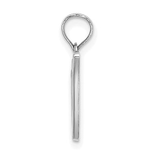 10k White Gold Polished V Script Initial Pendant