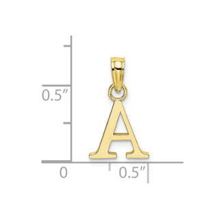 10k Yellow Gold Polished A Block Initial Pendant