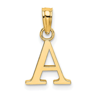 10k Yellow Gold Polished A Block Initial Charm